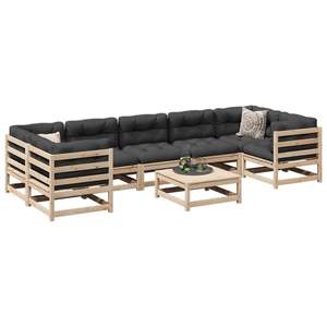 Conjunto de Sofás Modulares Grandes para Jardín, Madera de Pino Sólida Natural, Duradera y Elegante - Product Image 1