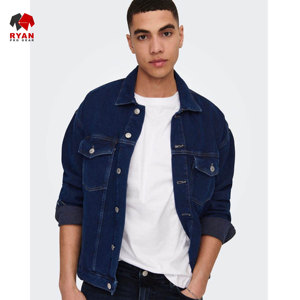 Ryan Pro Gear <b>Customized</b> Design <b>Denim</b> <b>Jacket</b> for Men with <b>Customized</b> Logo ODM Design - Product Image 3