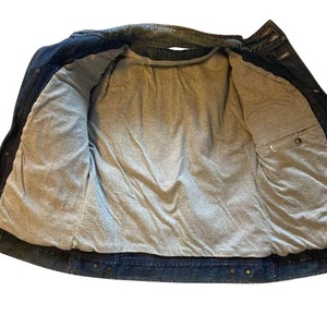 Blouson Bomber Homme 2026 en Jean Patchwork avec Panneaux en Cuir de Vachette, Col Montant, Style Décontracté Automne, Coupe Droite - Product Image 2