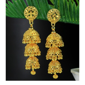 Boucles d'oreilles plaqué or designer saoudien dubai indien parure de bijoux boucles d'oreilles artificielles nouveau design boucles d'oreilles pour femmes - Product Image 5