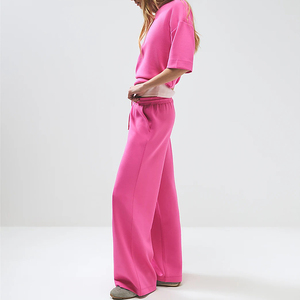 Top Selling Cotton Fleece fabric Made Summer Autumn Wear Loungewear Sets For Women Custom Made 2 Piece Lounge Set In Low MOQ - Product Image 6