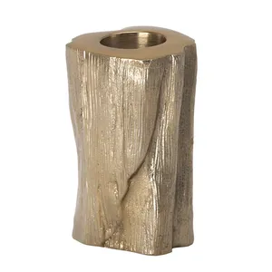 Porte-bougie décoratif en fer de qualité supérieure, design intérieur intemporel et élégant, support à bougie en bois de forme colonne, décoration d'intérieur naturelle - Product Image 3