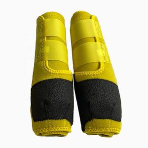Botas Protectoras de Neopreno Amarillo de Lujo para Caballos con Protección Contra Mosquitos, Soporte Duradero de Color Sólido para las Patas, Ideales para Montar - Product Image 1