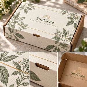Boîte d'emballage en carton ondulé SunGene Botanical Washhouse pour collection de savons artisanaux - Product Image 3