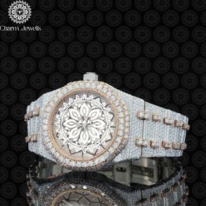 Montre de luxe pour homme Charm_Jewells en acier inoxydable, boîtier de 40 mm, mouvement mécanique analogique, étanche 10 bars, date automatique, fermoir déployant - Product Image 5