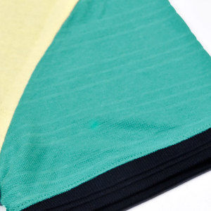 Men's Color Blocked Short Sleeve <b>Polo</b> <b>Shirt</b> Pique Knitted Casual Style Green Yellow Navy <b>Blue</b> - Product Image 3
