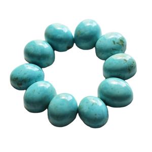 Piedra preciosa cabujón con reverso plano de forma ovalada de turquesa de Arizona Natural para hacer joyas, anillos, pulsera, collar, Kingman, Turquesa - Product Image 1