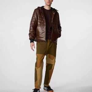 Dernier design, prix bas, sweat à capuche en cuir pour homme, col à capuche, uni, teint, sweats à capuche pour homme, cuir véritable de qualité supérieure, mode d'hiver - Product Image 3