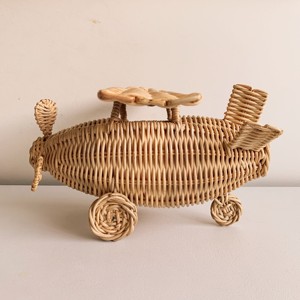 Natural rattan <b>aeroplane</b> miniature <b>toy</b> planes <b>aeroplanes</b> for children play & nursery decor - Product Image 1
