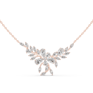 Collier Statement pour Femme en Moissanite Taille Marquise, Motif Feuille de Plante, Chaîne à Maillons - Product Image 4