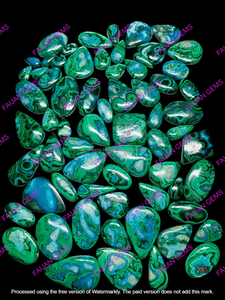 Pierres Cabochons en Chrysocolle Malachite Naturelle de Haute Qualité pour la Fabrication de Bijoux FAIJAN GEMS – Taille Personnalisable - Product Image 2