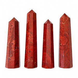 Juego de puntas de jaspe rojo de alta calidad, cristales pulidos naturales, obeliscos curativos, piedras decorativas para meditación energética, regalos. - Product Image 1