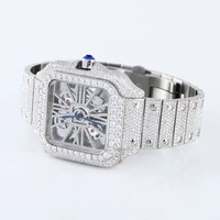 Montre de luxe pour femme à boîtier en alliage, mouvement à quartz, bracelet carré en acier inoxydable, affichage analogique, 41 mm, verre saphir, résistance à l'eau 10 bars