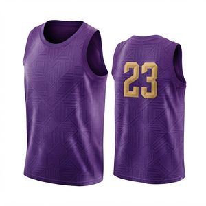 Tenues de basketball courtes et solides à prix abordable, kit de basketball avec impression par transfert thermique, uniforme sans manches en tissu mesh à séchage rapide - Product Image 4