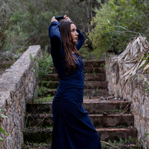 Vestido Maxi Bohemio con Capucha para Mujer, Vestido Gótico con Espalda Descubierta para Festival, Atuendo de Hada Bohemio con Capucha para el Bosque - Product Image 3