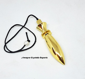 Hermoso Péndulo de Metal Dorado Karnak Hecho a Mano para Radiestesia - Metafísico, Estilo New Age, Precio Razonable en Amayra Crystals Export - Product Image 4