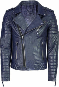 Veste de motard en cuir véritable noir de qualité supérieure pour homme avec col montant, fermeture éclair, coupe ajustée et poches fonctionnelles - Product Image 5