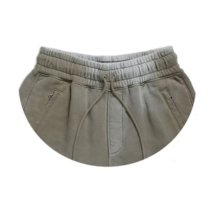 Pantalones Cortos Deportivos Unisex con Efecto Desgastado y Cordones Largos, Personalizados, 100% Algodón, Bordes Crudos, Lavado Ácido, para Hombre - Product Image 2