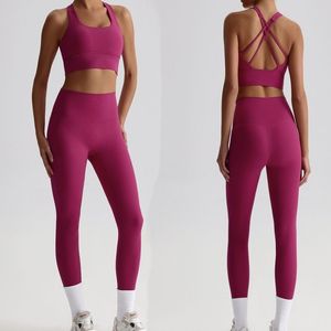Women's Custom Logo <b>Cross</b> Back Yoga Bra and <b>Top</b> Set Sexy Fitness Apparel for Running Wholesale New Design Yoga Wear - Product Image 6