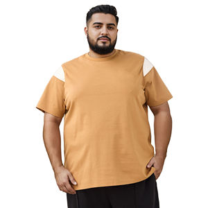 Camiseta de Manga Corta para Hombre, Cuello Redondo, Panel en Contraste Verde Oscuro, Tallas Grandes, Estilo Casual, Logotipo Personalizado, OEM, ODM, Venta al Por Mayor - Product Image 4