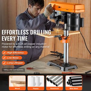 Benchtop Drill Press with 6.2A Induction Motor Adjustable 650/1050/1800/2350/<b>3100</b> RPM Tabletop DIY Drilling Machine - Product Image 2