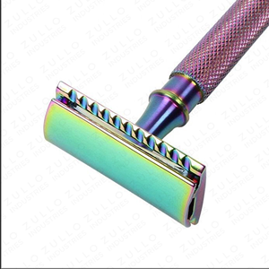 Rasoir de sécurité double tranchant Premium Rainbow en acier inoxydable, rasoir manuel pour le soin du visage des hommes - Product Image 6