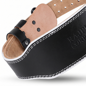 Ceinture de musculation en cuir Rajputana Corporation 10 mm/13 mm, respirante, antidérapante, réglable, protection professionnelle, fermeture à boucle - Product Image 4