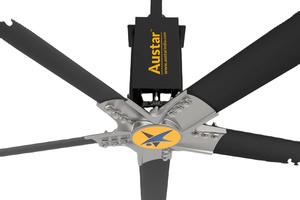 Ventilador de Techo de 5 Aspas con Aspas de Metal Negro, Motor de Alta Velocidad, Ventilador de Pared HVLS con Engranajes y Aleación de Aluminio - Product Image 6