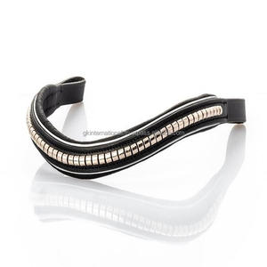 Correa de cuero con forma de onda para cejas de caballo, banda de cuero para cejas de caballo con revestimiento plateado y latón con canal vacío incrustado - Product Image 5