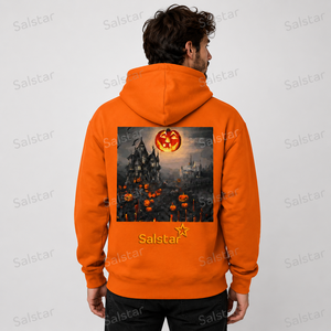 Sudadera con Capucha Unisex Premium Color Naranja Calabaza para Fiesta de Halloween, Sudadera con Gráficos de Terror Personalizados, Fabricante para Pedidos al por Mayor - Product Image 4