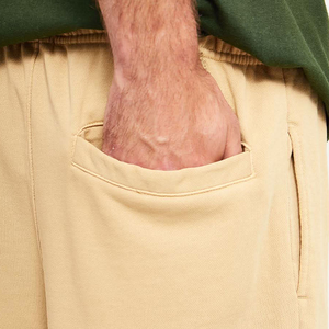 Pantalones Cortos Bermuda de Algodón de Color Sólido para Hombre, Cintura Media, Cierre Elástico, Ropa Casual, Beige - Product Image 6