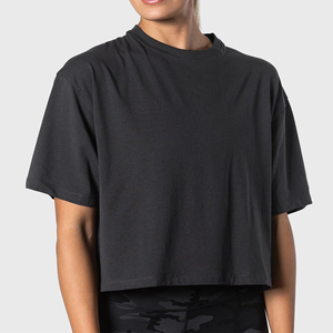 Camisetas Cortas para Mujer, Camisetas de Algodón con Logotipo Personalizado para Deportes de Verano, Camisetas Cortas de Algodón de Manga Corta, Holgadas y Casuales - Product Image 4