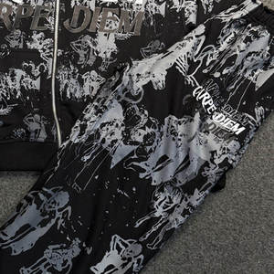 เสื้อแทรคสูทพิมพ์ลายสกรีนแบบแอซิดวอช พิมพ์ลายนูนคุณภาพพรีเมียม ผ้าฝ้ายฟลีซ 100% ทรงโอเวอร์ไซส์ หนานุ่ม สำหรับฤดูหนาว 2 1 - Product Image 1