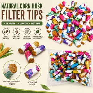 LIPTIPS Filtros de Paja de Maíz Naturales, Ecológicos y Biodegradables para Fumar Cigarros |   Blanco con Multicolor | Tamaño 9x20m - Product Image 5