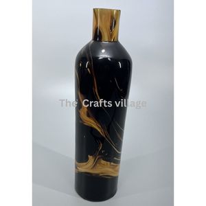 Jarrón de Metal Moderno Hecho a Mano con Acabado Negro y Diseño de Espiral Dorada, Jarrón Decorativo para Mesa, Elegante Adorno para el Hogar - Product Image 3