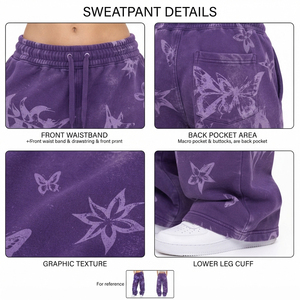 Sublimation Printed Wide Leg Sweatpants <b>Women</b> Cotton Fleece Full Length Workout <b>Pant</b> <b>Women</b> Heavyweight Winter Wear <b>Sweat</b> <b>Pant</b> - Product Image 5