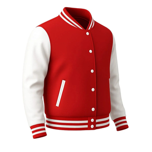 OEM Customized LOGO Stand Letter Street Style Embroidery Casual Varsity Jacket Nylon/Cotton Sleeves <b>Extra</b> <b>Large</b> Size for Men - Product Image 5