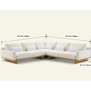 Ensemble de canapé sectionnel en forme de L moderne avec structure en bois et revêtement en tissu pour salon - Product Image 4