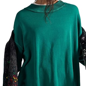 Wholesale Cheap Price Women's Oversized Fit Custom Soft Terry <b>Jumper</b> Black Mock Neck Sweatshirts Customized Logo Printing - Product Image 3