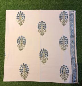 100% Cotton Hand Block Print Waffle <b>Towel</b> Blue Aster Burst Floral Scroll Vine Leaf Border Jaipur <b>Bath</b> Hand <b>Towel</b> <b>Set</b> Bulk Export - Product Image 4