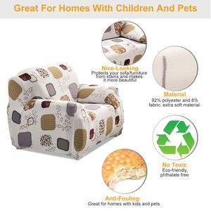 Copridivano Elasticizzato Stampato in Poliestere, Morbido Rivestimento Protettivo per Divano - Product Image 4