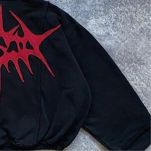 Men Distressed Hoodie Oversized Streetwear Fleece Pullover Vintage Graphic Heavyweight Loose Fit Urban Hooded Sweatshirt - Product Image 5