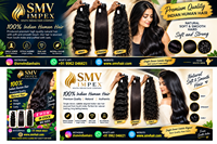 Ekstensi rambut manusia India 100%. Rambut asli gelombang alami premium kualitas terbaik dari India, kutikula sejajar, single donor.