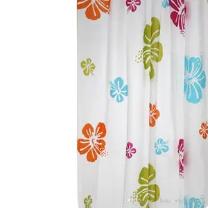 180x200cm SPA Waterproof Shower Curtain PEVA Bathroom Shower Curtains Decor Thickening Bath Curtain Sun Flower Hibiscus Pattern