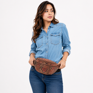 2026 New Designer <b>Snake</b> Print Waist Pocket Belt Real Leather Trending Travel Handbag Python Easy to Carry Money Belt Multi Uses - Product Image 6