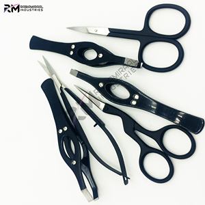 ชุดกรรไกรตัดหนังกำพร้า/กรรไกรตัดขนคิ้ว/แหนบคิ้ว คุณภาพดีที่สุดจาก RMI ปลายเงินเคลือบด้านสีดำด้าน / กรรไกรสปริง / แหนบคิ้ว - Product Image 5