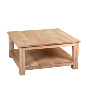 Mesa de Centro Moderna de Madera de Mango Sólida, Forma Cuadrada Natural, Duradera, para Hogar, Oficina o Comercio, Tamaño Personalizado, para Sala de Estar - Product Image 3