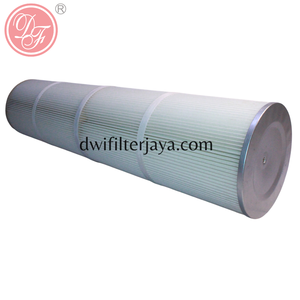 Cartouche filtrante plissée en polyester antistatique avec revêtement PTFE, trou de boulon et bride ronde, en polyester spunbond - Product Image 4