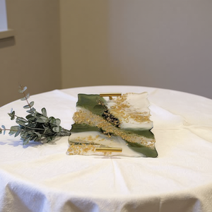 Plateau décoratif de luxe fait main, plateau de service en résine haut de gamme pour la cuisine, la table à manger, collection de cadeaux de mariage - Product Image 3