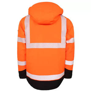 Chaqueta de Seguridad Unisex de Alta Visibilidad, Impermeable, con Certificación CE, de Poliéster, Color Naranja Reflectante, Ropa de Trabajo de Invierno, Parka con Capucha para Construcción - Product Image 2